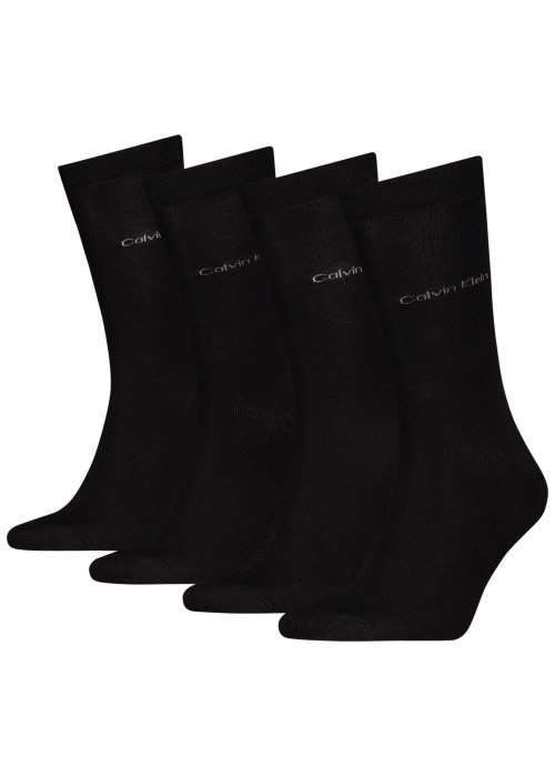 Lot de 4 paires de chaussettes hautes en coton mélangé noires unies