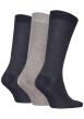 Thumbnail Lot de 3 paires de chaussettes hautes grises et marine en coton mélangé - Image 2