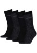 Thumbnail Lot de 4 paires de chaussettes hautes noires imprimées en coton mélangé
