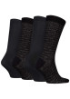 Thumbnail Lot de 4 paires de chaussettes hautes noires imprimées en coton mélangé - Image 2