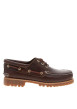 Thumbnail Mocassins bruns en cuir à talon décroché bas avec des lacets - Image 3