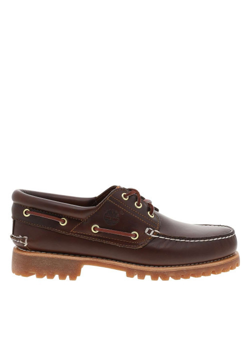 Mocassins bruns en cuir à talon décroché bas...