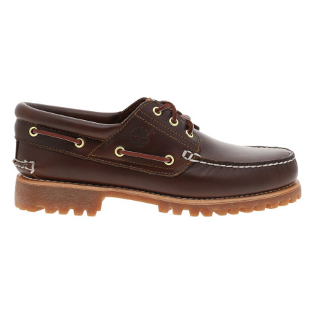Mocassins bruns en cuir à talon décroché bas...