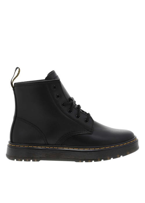 Bottines en cuir noires avec un talon plateau...