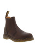 Thumbnail Boots en cuir marron à talon décroché bas avec des soufflets élastiqués - Image 3