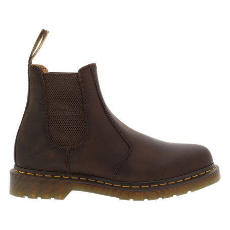 Boots en cuir marron à talon décroché bas avec...