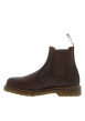 Thumbnail Boots en cuir marron à talon décroché bas avec des soufflets élastiqués - Image 2