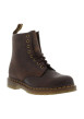 Thumbnail Bottines en cuir marron à talon décroché bas avec des lacets ronds - Image 4