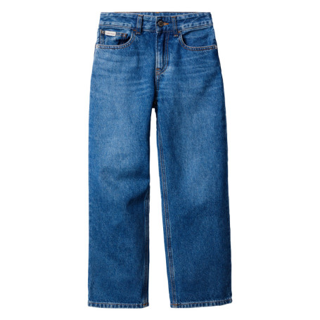 Jean en coton bleu uni coupe regular...