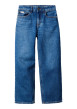 Thumbnail Jean en coton bleu uni coupe regular intermédiaire avec des surpiqûres camel