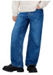 Thumbnail Jean en coton bleu uni coupe regular intermédiaire avec des surpiqûres camel - Image 4