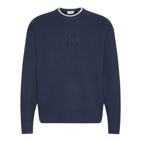 Pull marine uni coupe ajustée col rond avec des...