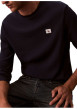 Thumbnail T-shirt marine maille effet gaufrée coupe ajustée et des manches longues - Image 5
