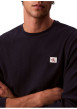 Thumbnail T-shirt marine maille effet gaufrée coupe ajustée et des manches longues - Image 6