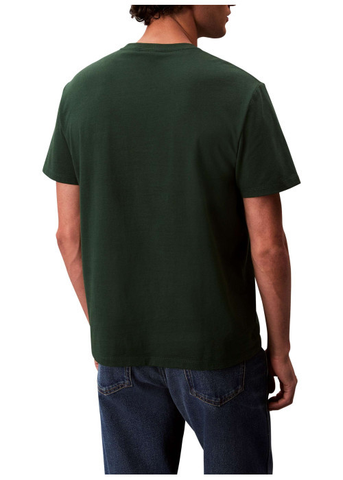 T-shirt en coton sapin uni logo de la marque imprimé avec un col rond