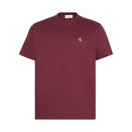 T-shirt en coton bordeaux uni coupe ajustée...