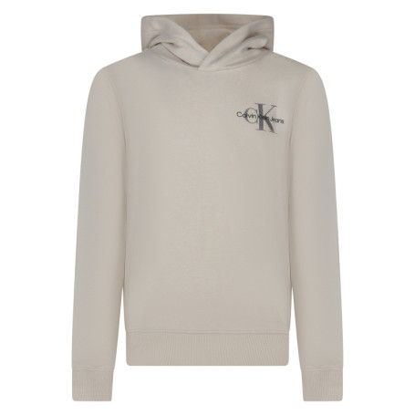 Sweat en coton beige uni avec un col à capuche...
