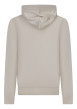 Thumbnail Sweat en coton beige uni avec un col à capuche et imprimé logo - Image 2