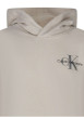 Thumbnail Sweat en coton beige uni avec un col à capuche et imprimé logo - Image 3
