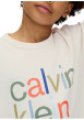 Thumbnail T-shirt en coton écru imprimé à coupe ajustée et un col rond - Image 5