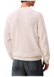 Thumbnail Pull en coton écru à maille effet gaufrée avec un col rond et coupe droite - Image 3