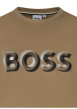 Thumbnail T-shirt en coton camel à imprimé avec une coupe droite et un col rond - Image 3