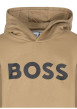 Thumbnail Sweat en coton camel à coupe droite avec un col à capuche et logo imprimé - Image 3