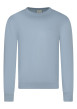 Thumbnail Pull ciel uni en coton avec une coupe droite et un col rond