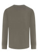 Thumbnail T-shirt kaki uni en coton avec une coupe droite et un col rond - Image 2
