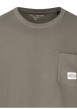 Thumbnail T-shirt kaki uni en coton avec une coupe droite et un col rond - Image 3