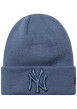 Thumbnail Bonnet bleu en maille tricotée pourvu du logo de la marque à l'avant