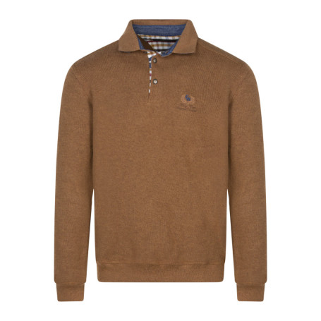 Polo rouille uni avec une coupe droite et un...