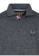 Thumbnail Sweat anthracite moucheté avec un col polo et des manches longues