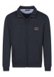 Thumbnail Sweat marine côtelé avec un col montant zippé et des manches longues