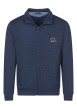 Thumbnail Sweat bleu côtelé avec un col montant zippé et des manches longues