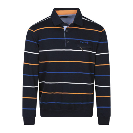 Sweat marine à rayures avec une coupe droite et...