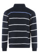 Thumbnail Sweat marine avec rayures blanches et bleues et un col polo avec boutons - Image 2