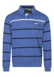 Thumbnail Sweat bleu à rayure avec une coupe droite et un col polo à boutons
