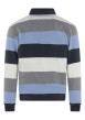 Thumbnail Sweat à rayures bleues, grises et blanches avec un col polo à boutons - Image 2