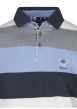 Thumbnail Sweat à rayures bleues, grises et blanches avec un col polo à boutons - Image 3