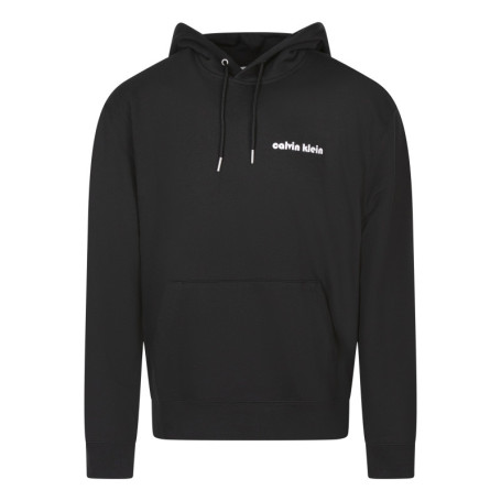 Sweat noir uni à coupe droite avec un col à...