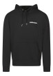 Thumbnail Sweat noir uni à coupe droite avec un col à capuche et imprimé logo