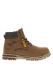 Thumbnail Bottines miel à talon plat avec un zip et des lacets ronds et logo embossé