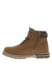 Thumbnail Bottines miel à talon plat avec un zip et des lacets ronds et logo embossé - Image 2
