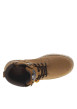 Thumbnail Bottines miel à talon plat avec un zip et des lacets ronds et logo embossé - Image 4