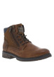 Thumbnail Boots brunes à talon décroché bas avec 2 zips et des lacets ronds - Image 3