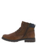 Thumbnail Boots brunes à talon décroché bas avec 2 zips et des lacets ronds - Image 2