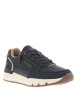 Thumbnail Baskets bleu marine à talon plat avec des lacets et un zip latéral - Image 3