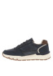 Thumbnail Baskets bleu marine à talon plat avec des lacets et un zip latéral