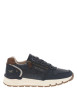 Thumbnail Baskets bleu marine à talon plat avec des lacets et un zip latéral - Image 2